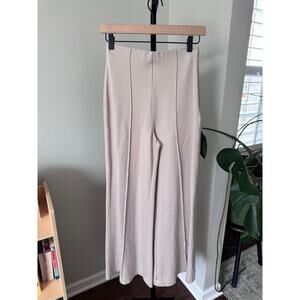 Quince Womens Beige Ercu Ultra Stretch Ponte Wide Leg Pants